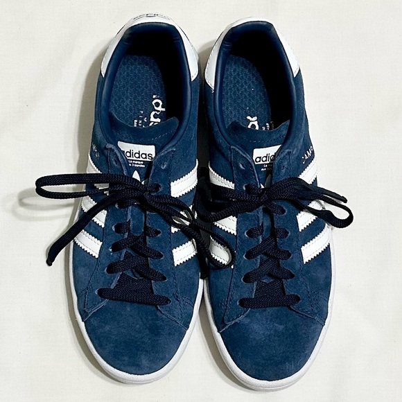 Women’s Adidas Campus Sneakers, Blue Suede and White Leather, Clean EUC - 6 US - Picture 15 of 17